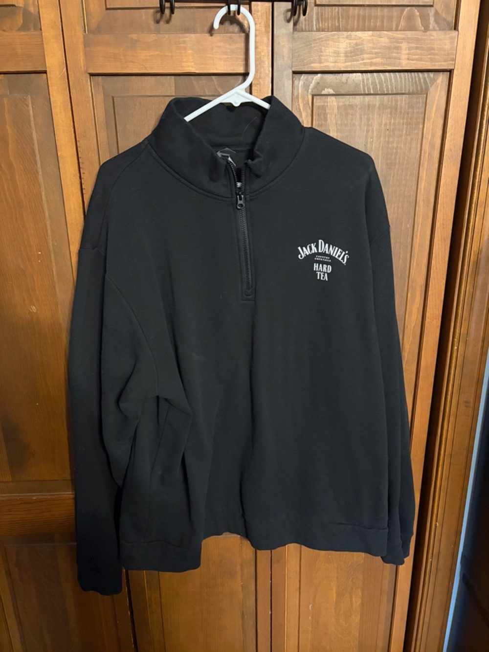 Jack Daniels Black Half-Zip Sweatshirt with Chest Logo